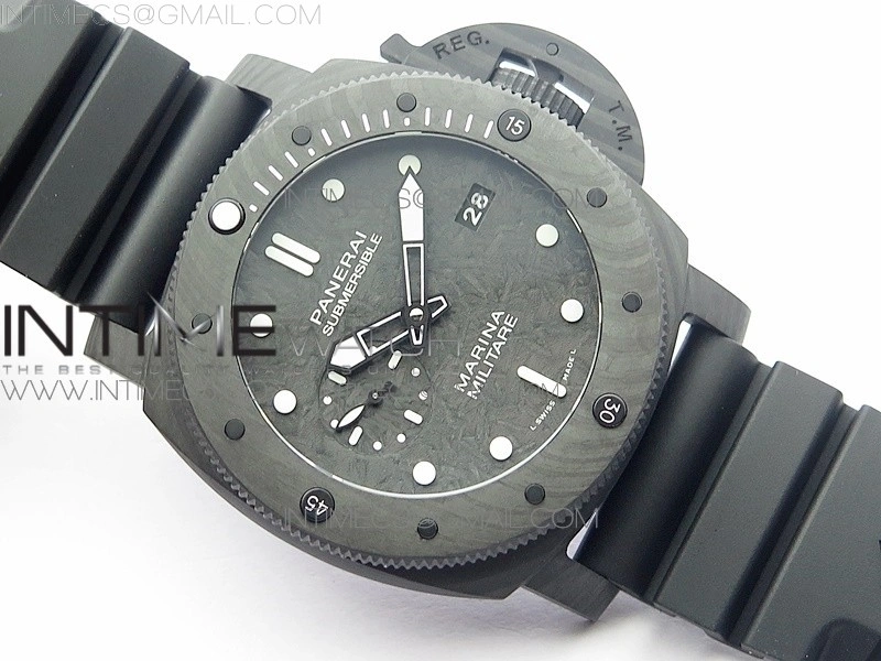 PAM979 Carbotech VSF 1:1 Best Edition Carbon Dial on Rubber Strap P.9010 Clone